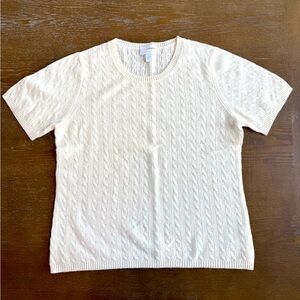 Charter Club 2 Ply Cashmere Short Sleeve size L. Never worn!